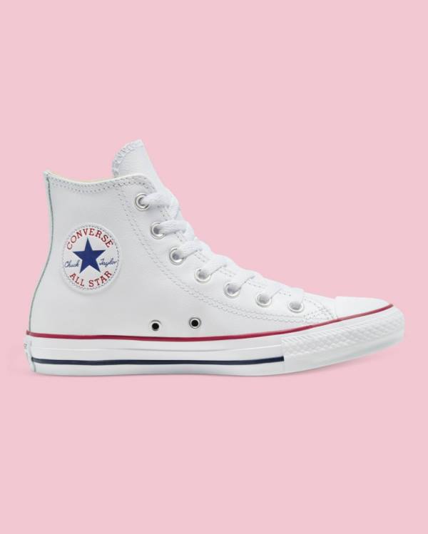 Zapatillas Altas Converse Chuck Taylor All Star Cuero Tenis Blancas | CV-126FIT