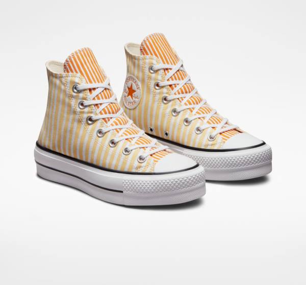 Zapatillas Altas Converse Chuck Taylor All Star Lift Plataforma Stripes Tenis Mango | CV-132JAZ