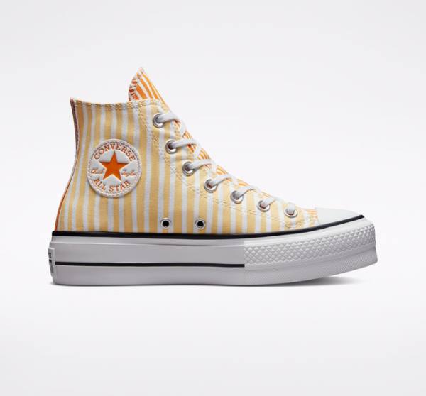 Zapatillas Altas Converse Chuck Taylor All Star Lift Plataforma Stripes Tenis Mango | CV-132JAZ