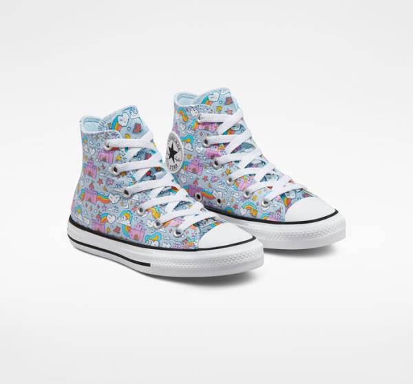 Zapatillas Altas Converse Chuck Taylor All Star Rainbow Castles Tenis Azules Rosas | CV-147OTK