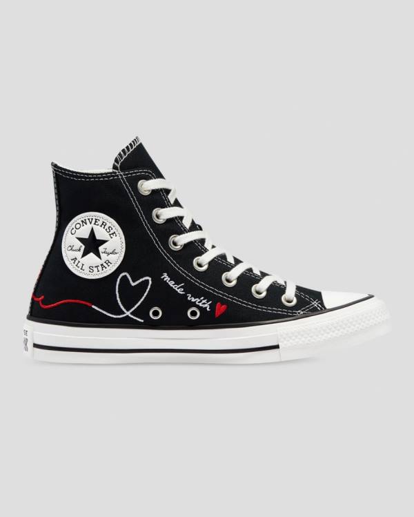 Zapatillas Altas Converse Chuck Taylor All Star Love Thread Tenis Negras | CV-149HTK