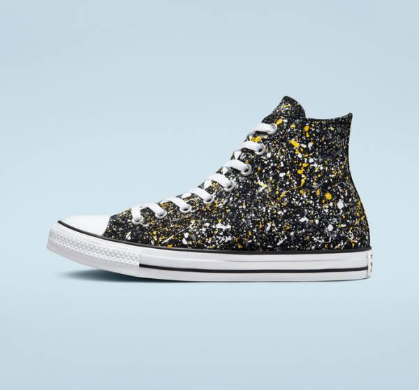 Zapatillas Altas Converse Chuck Taylor All Star Archive Paint Splatter Tenis Negras Blancas | CV-187GUB