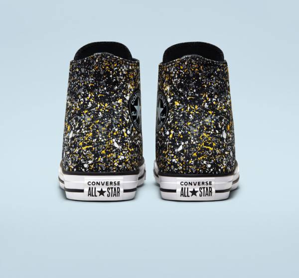 Zapatillas Altas Converse Chuck Taylor All Star Archive Paint Splatter Tenis Negras Blancas | CV-187GUB