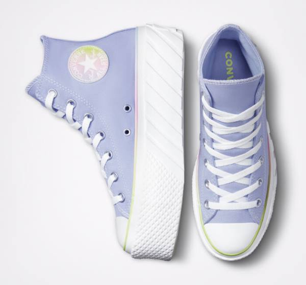 Zapatillas Altas Converse Chuck Taylor All Star 2X Lift Plataforma Pastel Gradient Tenis Azules Blancas | CV-216BPU