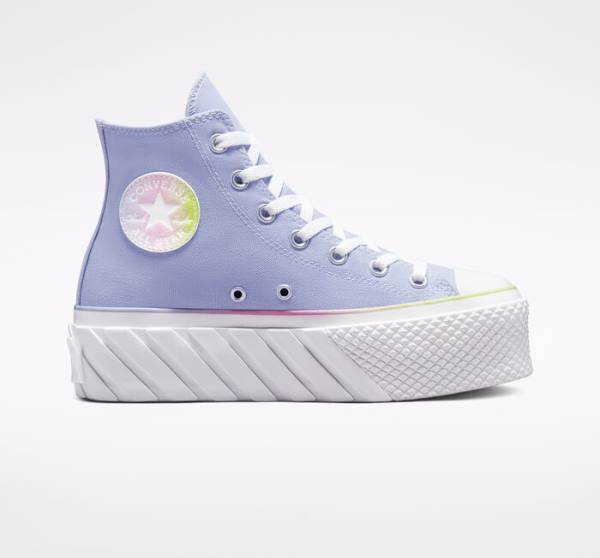 Zapatillas Altas Converse Chuck Taylor All Star 2X Lift Plataforma Pastel Gradient Tenis Azules Blancas | CV-216BPU