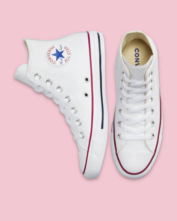 Zapatillas Altas Converse Chuck Taylor All Star Cuero Tenis Blancas | CV-217LQW