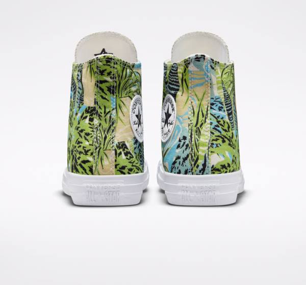 Zapatillas Altas Converse Chuck Taylor All Star Tropical Florals Tenis Verde Claro Blancas | CV-273MAN