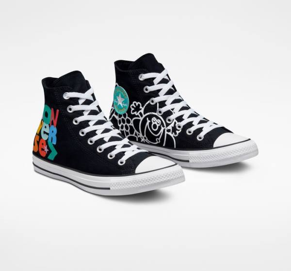 Zapatillas Altas Converse Chuck Taylor All Star Floral Tenis Negras Blancas Verde Menta | CV-278GTF