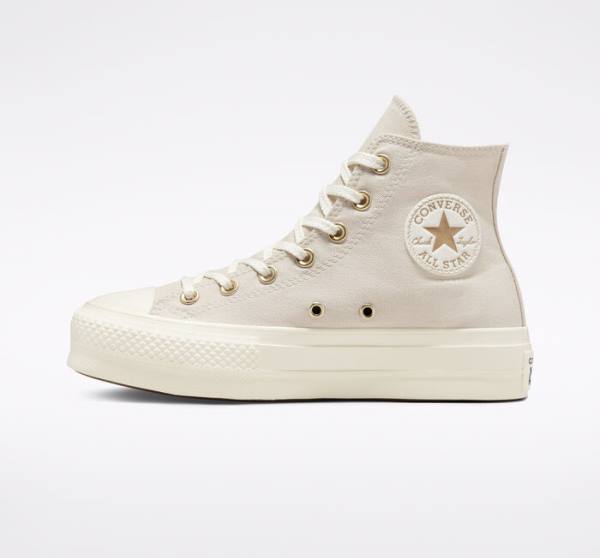 Zapatillas Altas Converse Chuck Taylor All Star Lift Plataforma Golden Elements Tenis Marrones Doradas Claro | CV-284AYO