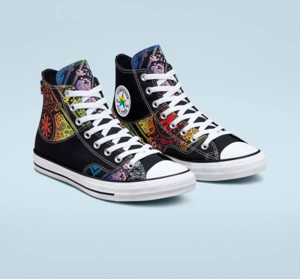 Zapatillas Altas Converse Chuck Taylor All Star Pride Tenis Negras Rojas | CV-297UIY