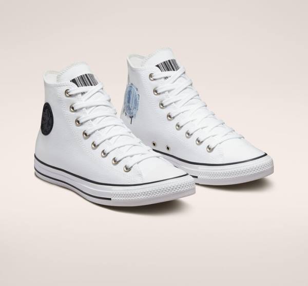 Zapatillas Altas Converse Chuck Taylor All Star Translucent Barcode Tenis Blancas Negras Blancas | CV-301RVO