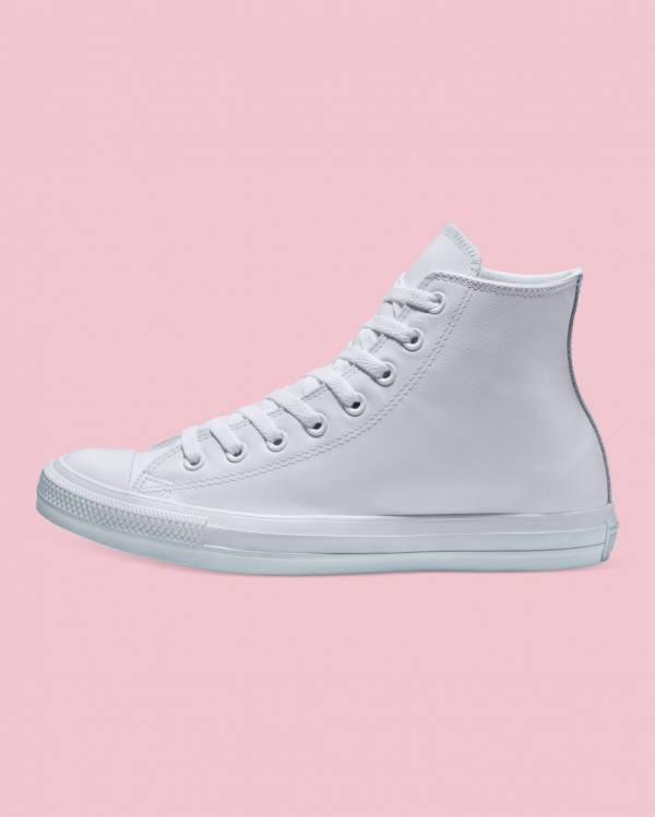 Zapatillas Altas Converse Chuck Taylor All Star Cuero Tenis Blancas | CV-310MTK