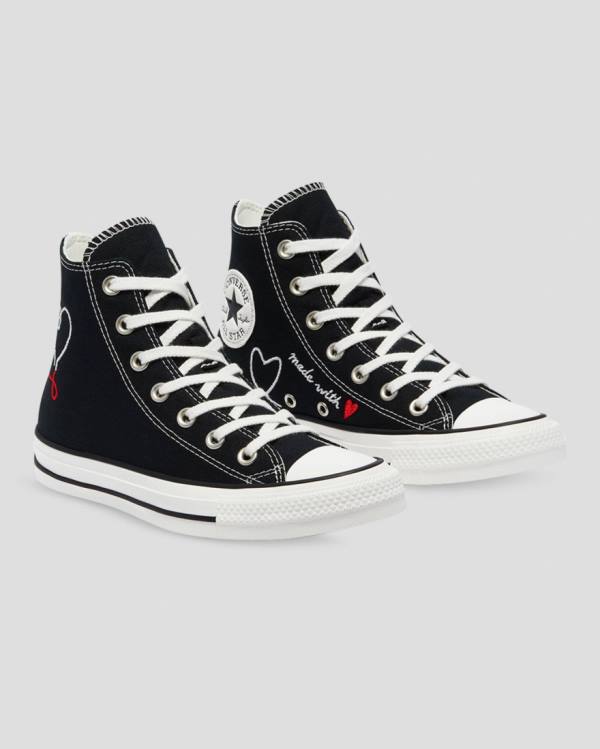 Zapatillas Altas Converse Chuck Taylor All Star Love Thread Tenis Negras | CV-432IRL