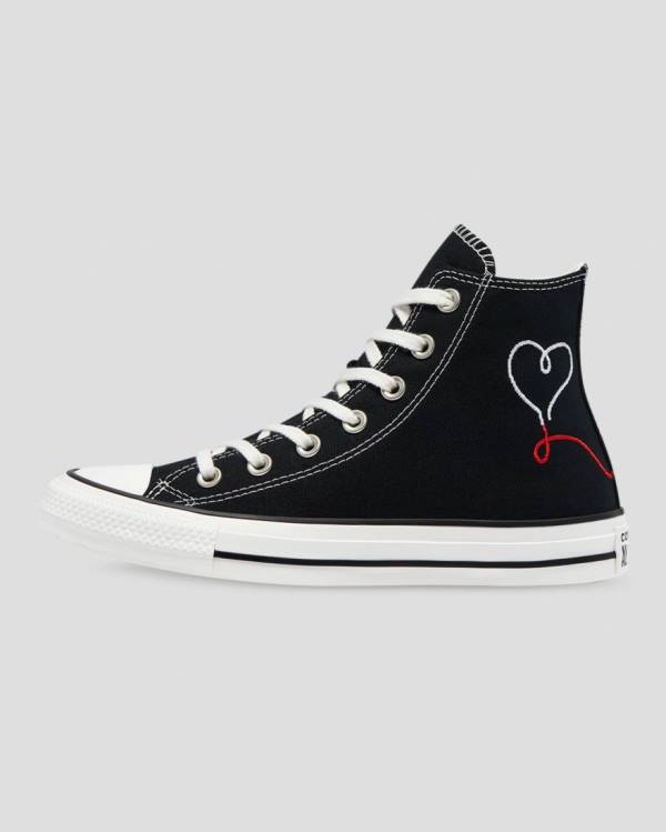 Zapatillas Altas Converse Chuck Taylor All Star Love Thread Tenis Negras | CV-432IRL