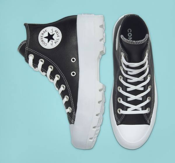 Zapatillas Altas Converse Chuck Taylor All Star Lugged Cuero Tenis Negras Blancas | CV-517CJN