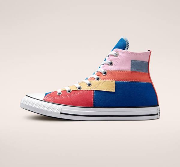 Zapatillas Altas Converse Chuck Taylor All Star Patchwork Tenis Azules Rosas | CV-548BWH