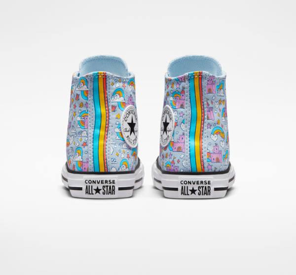 Zapatillas Altas Converse Chuck Taylor All Star Rainbow Castles Tenis Azules Rosas | CV-584IYN