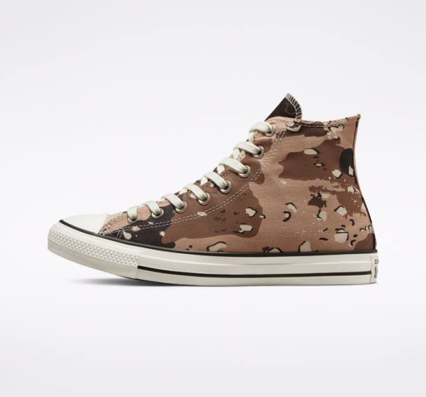 Zapatillas Altas Converse Chuck Taylor All Star Archive Camo Tenis Marrones Negras | CV-698HFV