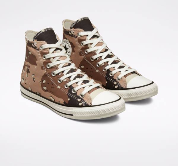 Zapatillas Altas Converse Chuck Taylor All Star Archive Camo Tenis Marrones Negras | CV-698HFV