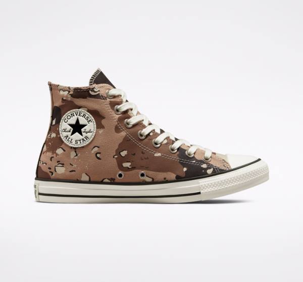 Zapatillas Altas Converse Chuck Taylor All Star Archive Camo Tenis Marrones Negras | CV-698HFV