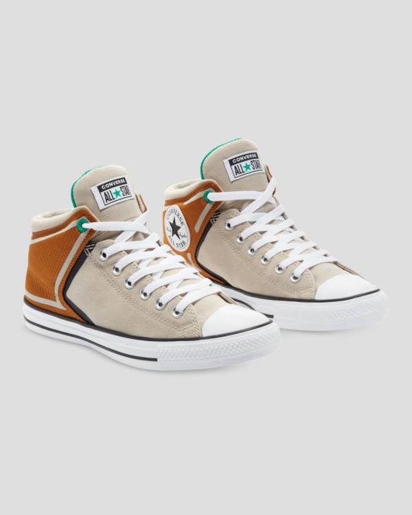 Zapatillas Altas Converse Chuck Taylor All Star High Calle Tenis Beige | CV-862GKJ