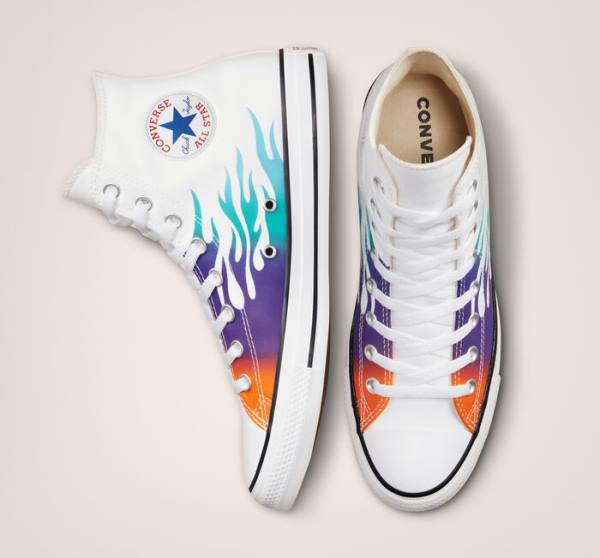 Zapatillas Altas Converse Chuck Taylor All Star Archive Prints Tenis Blancas Azules Turquesa | CV-865YRP