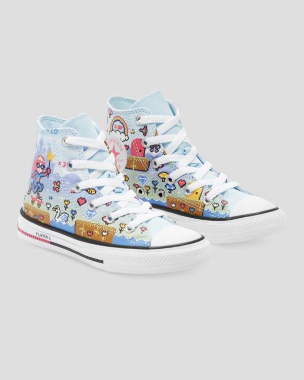 Zapatillas Altas Converse Chuck Taylor All Star Girls Gamer Tenis Azules Rosas Blancas | CV-967BPA