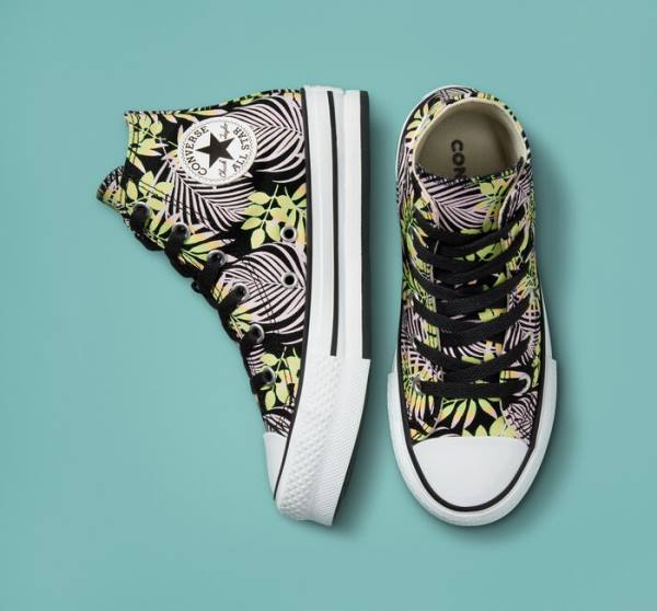 Zapatillas Altas Converse Chuck Taylor All Star Lift Plataforma Bright Plants Tenis Negras Rosas Verde Claro | CV-975NDR