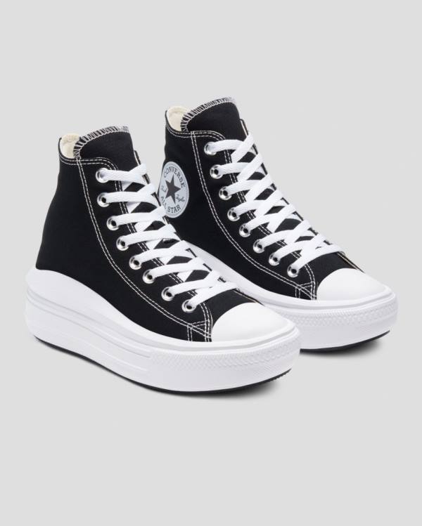 Zapatillas Altas Converse Chuck Taylor Move Plataforma Tenis Negras | CV-821SFL