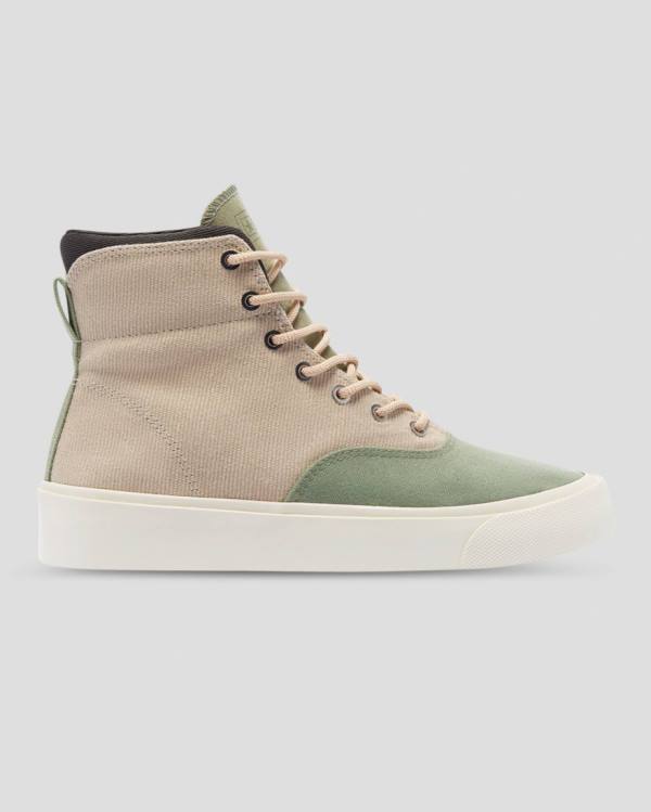 Zapatillas Altas Converse Jungle Cloth Skidgrip Tenis Marrones Verde | CV-976JZM