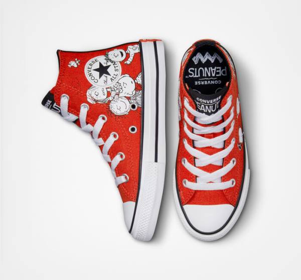 Zapatillas Altas Converse Peanuts Chuck Taylor All Star Tenis Rojas Negras Blancas | CV-682SIU