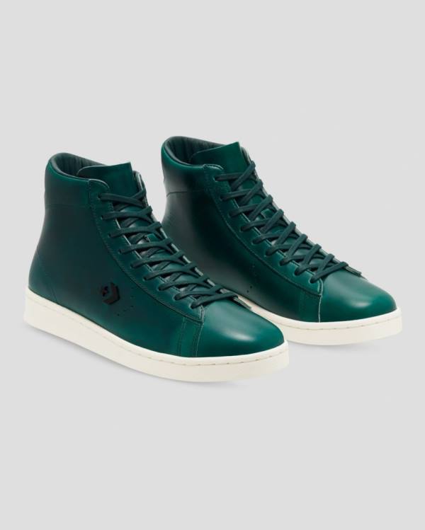 Zapatillas Altas Converse Pro Cuero Horween Tenis Verde | CV-206UQX