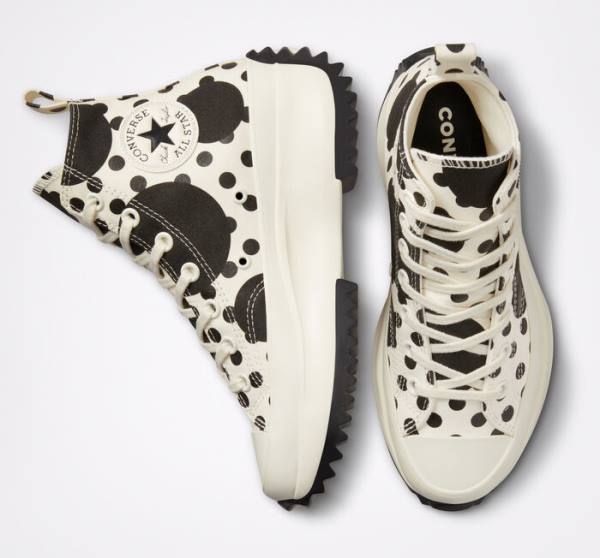 Zapatillas Altas Converse Run Star Hike Plataforma Polka Dots Tenis Negras | CV-320PWD