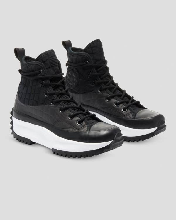 Zapatillas Altas Converse Run Star Hike Plataforma Digital Explorer Tenis Negras | CV-843YRP