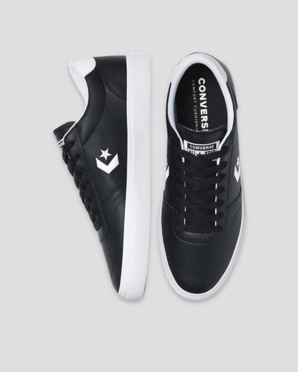 Zapatillas Bajas Converse Boulevard Faux Cuero Tenis Negras | CV-475MPX