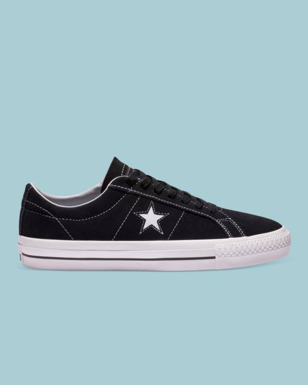 Zapatillas Bajas Converse CONS One Star Pro Gamuza Tenis Negras | CV-245HPF