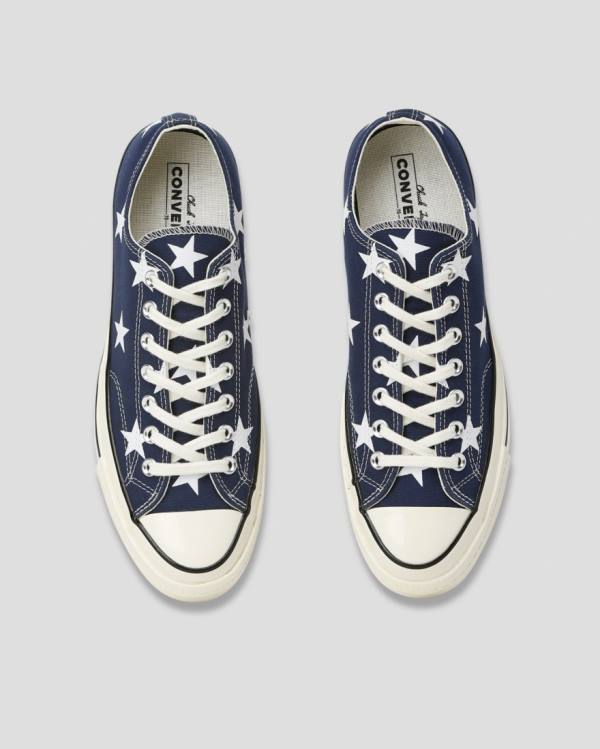 Zapatillas Bajas Converse Chuck 70 Archive Print Tenis Azules | CV-073ACT