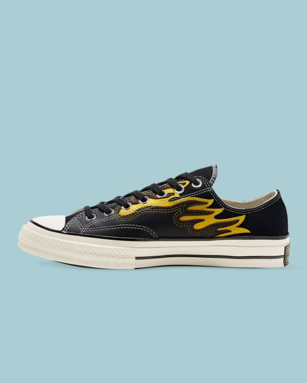 Zapatillas Bajas Converse Chuck 70 Archive Flame Overlay Tenis Negras | CV-201RTP