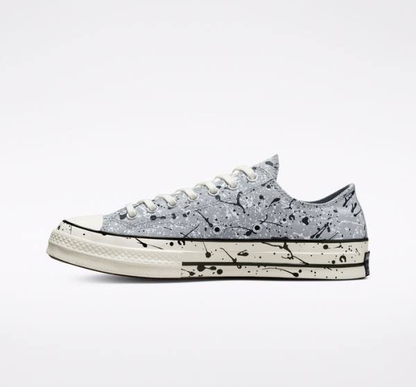 Zapatillas Bajas Converse Chuck 70 Archive Paint Splatter Tenis Gris Negras Blancas | CV-270ZJQ