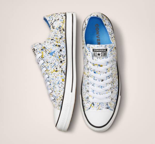 Zapatillas Bajas Converse Chuck Taylor All Star Archive Paint Splatter Tenis Blancas Azules | CV-048QJV