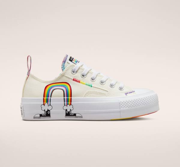 Zapatillas Bajas Converse Chuck Taylor All Star Lift Plataforma Pride Tenis Rojas | CV-213IWE