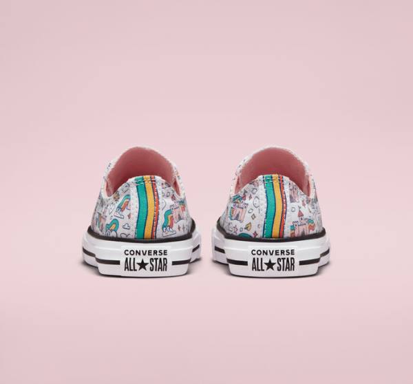 Zapatillas Bajas Converse Chuck Taylor All Star Rainbow Castles Tenis Blancas Rosas Turquesa | CV-324TSP