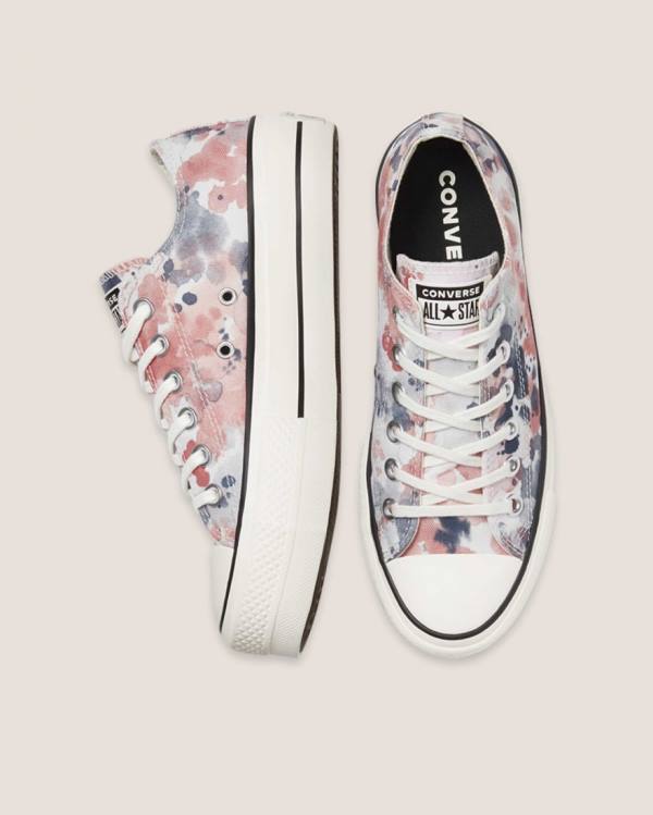 Zapatillas Bajas Converse Chuck Taylor All Star Lift Festival Tenis Gris Rosas | CV-351PDG