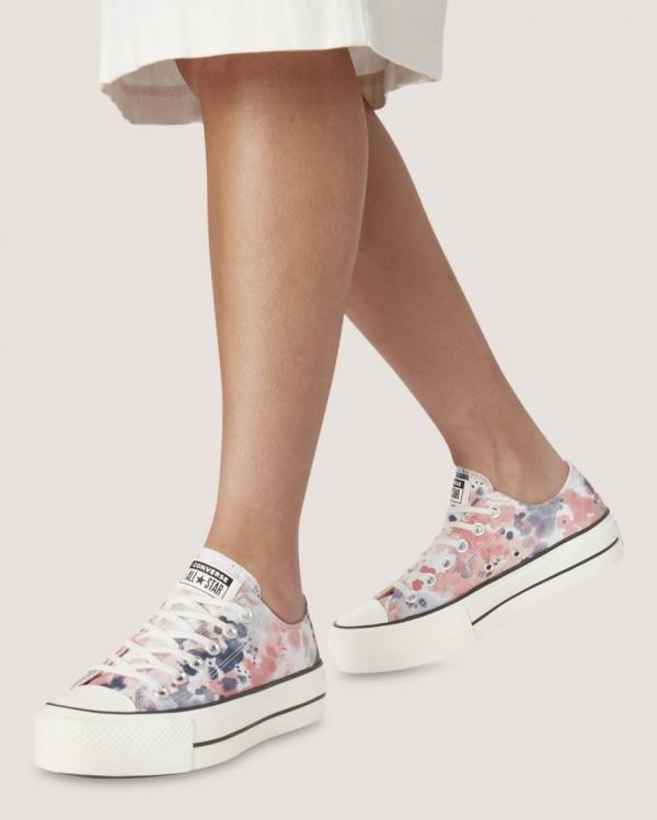 Zapatillas Bajas Converse Chuck Taylor All Star Lift Festival Tenis Gris Rosas | CV-351PDG