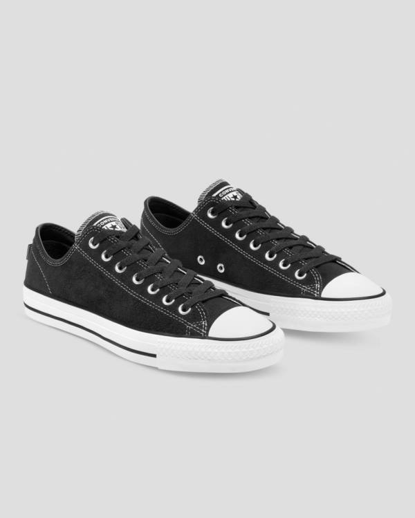 Zapatillas Bajas Converse Chuck Taylor All Star Pro Gamuza Tenis Negras | CV-367OHZ