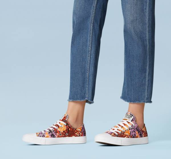 Zapatillas Bajas Converse Chuck Taylor All Star Tropical Florals Tenis Naranjas Negras Blancas | CV-527KPD