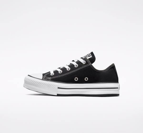 Zapatillas Bajas Converse Chuck Taylor All Star Lift Plataforma Tenis Negras Blancas | CV-547ATH