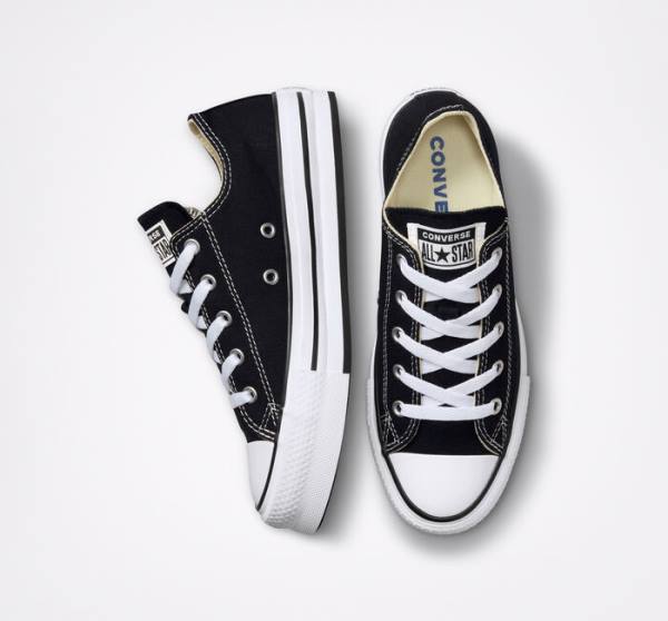 Zapatillas Bajas Converse Chuck Taylor All Star Lift Plataforma Tenis Negras Blancas | CV-547ATH