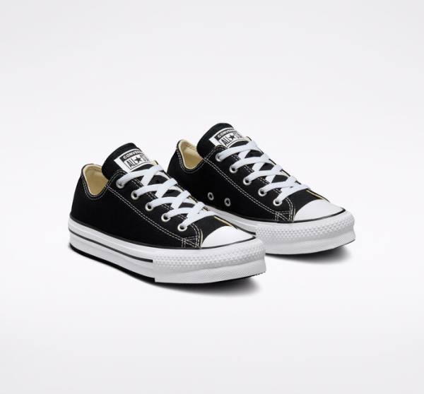 Zapatillas Bajas Converse Chuck Taylor All Star Lift Plataforma Tenis Negras Blancas | CV-547ATH