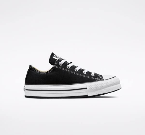 Zapatillas Bajas Converse Chuck Taylor All Star Lift Plataforma Tenis Negras Blancas | CV-547ATH